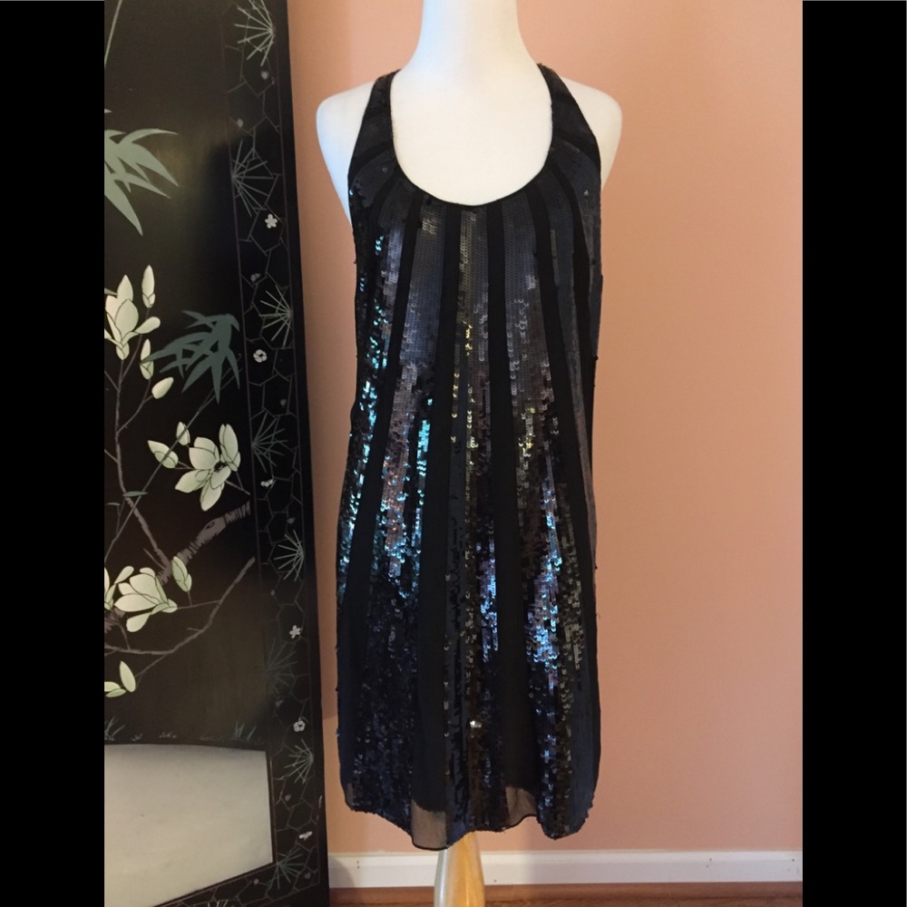 Juicy Couture All Silk Sequin Starburst Mini Dress